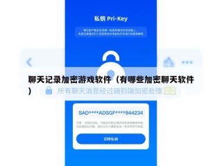 聊天记录加密游戏软件（有哪些加密聊天软件）