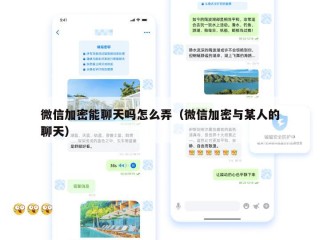 微信加密能聊天吗怎么弄（微信加密与某人的聊天）