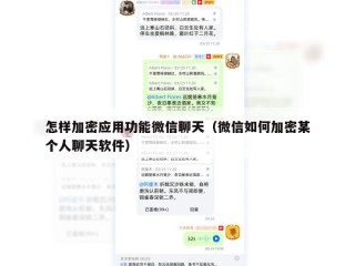 怎样加密应用功能微信聊天（微信如何加密某个人聊天软件）