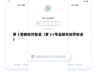 萝卜密聊软件登录（萝卜+专业聊天软件安卓）
