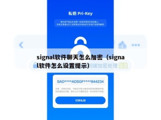 signal软件聊天怎么加密（signal软件怎么设置提示）