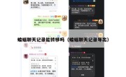 蝙蝠聊天记录能转移吗（蝙蝠聊天记录导出）