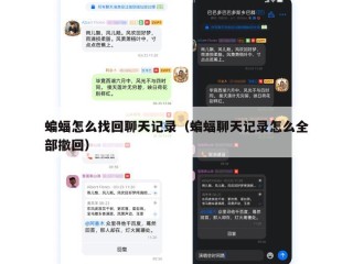 蝙蝠怎么找回聊天记录（蝙蝠聊天记录怎么全部撤回）