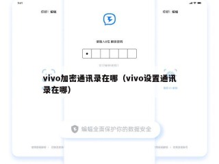 vivo加密通讯录在哪（vivo设置通讯录在哪）