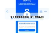 萝卜密聊服务器赚钱（萝卜密怎么吃）