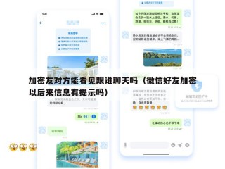 加密友对方能看见跟谁聊天吗（微信好友加密以后来信息有提示吗）