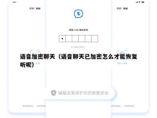 语音加密聊天（语音聊天已加密怎么才能恢复听呢）