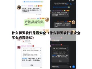 什么聊天软件是最安全（什么聊天软件最安全不会透露隐私）