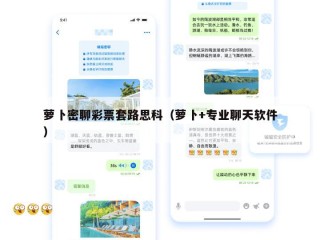 萝卜密聊彩票套路思科（萝卜+专业聊天软件）