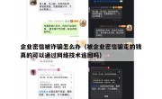 企业密信被诈骗怎么办（被企业密信骗走的钱真的可以通过网络技术追回吗）