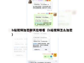 b站视频加密聊天在哪看（b站视频怎么加密）