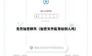 文件加密聊天（加密文件能发给别人吗）