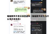 蝙蝠聊天不显示消息通知（蝙蝠聊天软件为什么发不出信息）