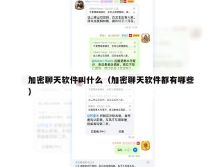加密聊天软件叫什么（加密聊天软件都有哪些）