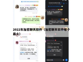2022年加密聊天软件（加密聊天软件哪个最火）