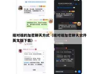 端对端的加密聊天方式（端对端加密聊天软件英文版下载）