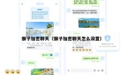 猴子加密聊天（猴子加密聊天怎么设置）