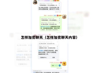 怎样加密聊天（怎样加密聊天内容）