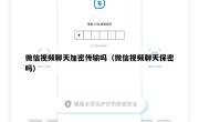 微信视频聊天加密传输吗（微信视频聊天保密吗）