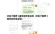 手机下载萝卜聊天软件安全吗（手机下载萝卜聊天软件安全吗）