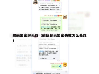 蝙蝠加密聊天群（蝙蝠聊天加密失败怎么处理）
