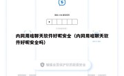 内网用啥聊天软件好呢安全（内网用啥聊天软件好呢安全吗）