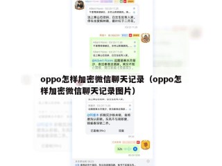 oppo怎样加密微信聊天记录（oppo怎样加密微信聊天记录图片）