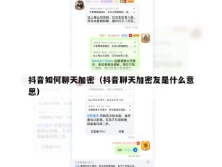 抖音如何聊天加密（抖音聊天加密友是什么意思）