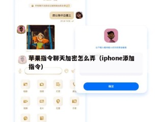 苹果指令聊天加密怎么弄（iphone添加指令）